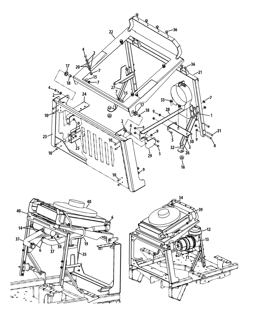 Radiator And Air Cleaner Diagram and Parts List for S7232-D 53AY8DU8050-312HP Cub Cadet Lawn Tractor